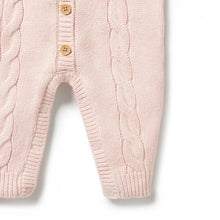 Load image into Gallery viewer, Pink Knitted Cable Growsuit