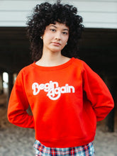 Load image into Gallery viewer, Begin Again | Crop Graphic Sweatshirt