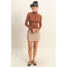 Load image into Gallery viewer, Turtleneck Long Sleeve Fitted Top - Chestnut