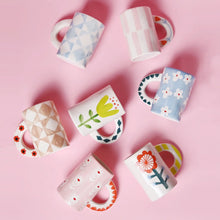 Load image into Gallery viewer, Ceramic Coffee Mug - Red/Green Floral