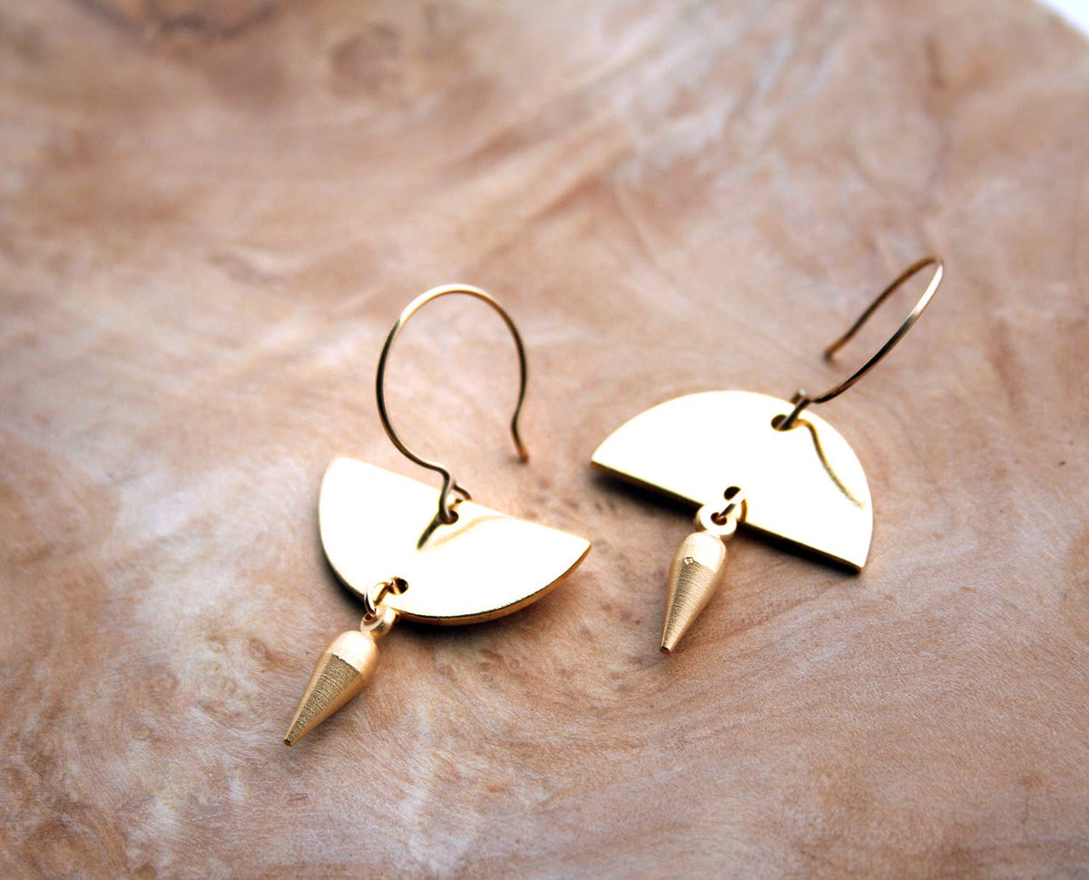 Asymmetrical Gold Spike Earrings
