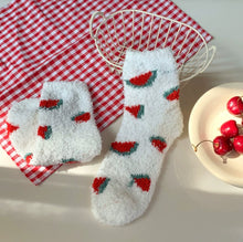 Load image into Gallery viewer, Cozy Fruit Fuzzy Socks - Several Designs