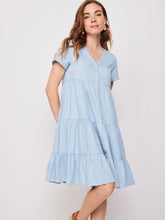 Load image into Gallery viewer, Short Denim Wave Dress