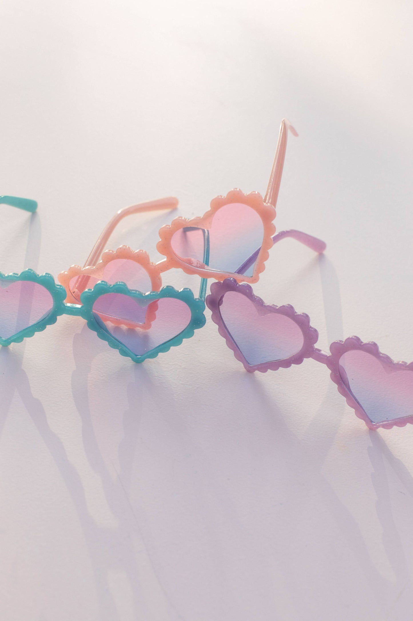 Kids Toddler Scallop Heart Glitter Sunglasses