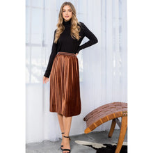 Load image into Gallery viewer, Velvet Pleated Skirt