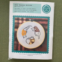 Load image into Gallery viewer, Cozy Sweater Kitties Craft Diy Embroidery Kit