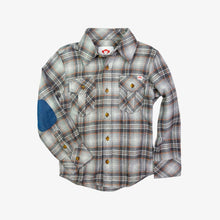 Load image into Gallery viewer, Flannel Shirt - Grey/Orange Plaid