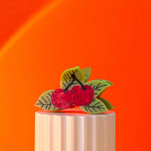 Load image into Gallery viewer, Large Cherries Hair Claw Clip