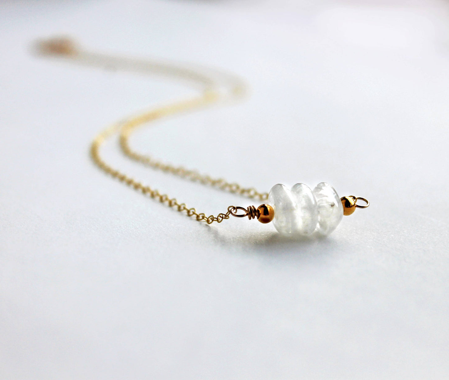 White Moonstone Pendant Necklace