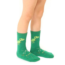 Load image into Gallery viewer, 3D Packaged Crew Socks - Dinosaur - "Rawr" - Green