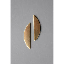 Load image into Gallery viewer, Half Moon Brass Post Earrings