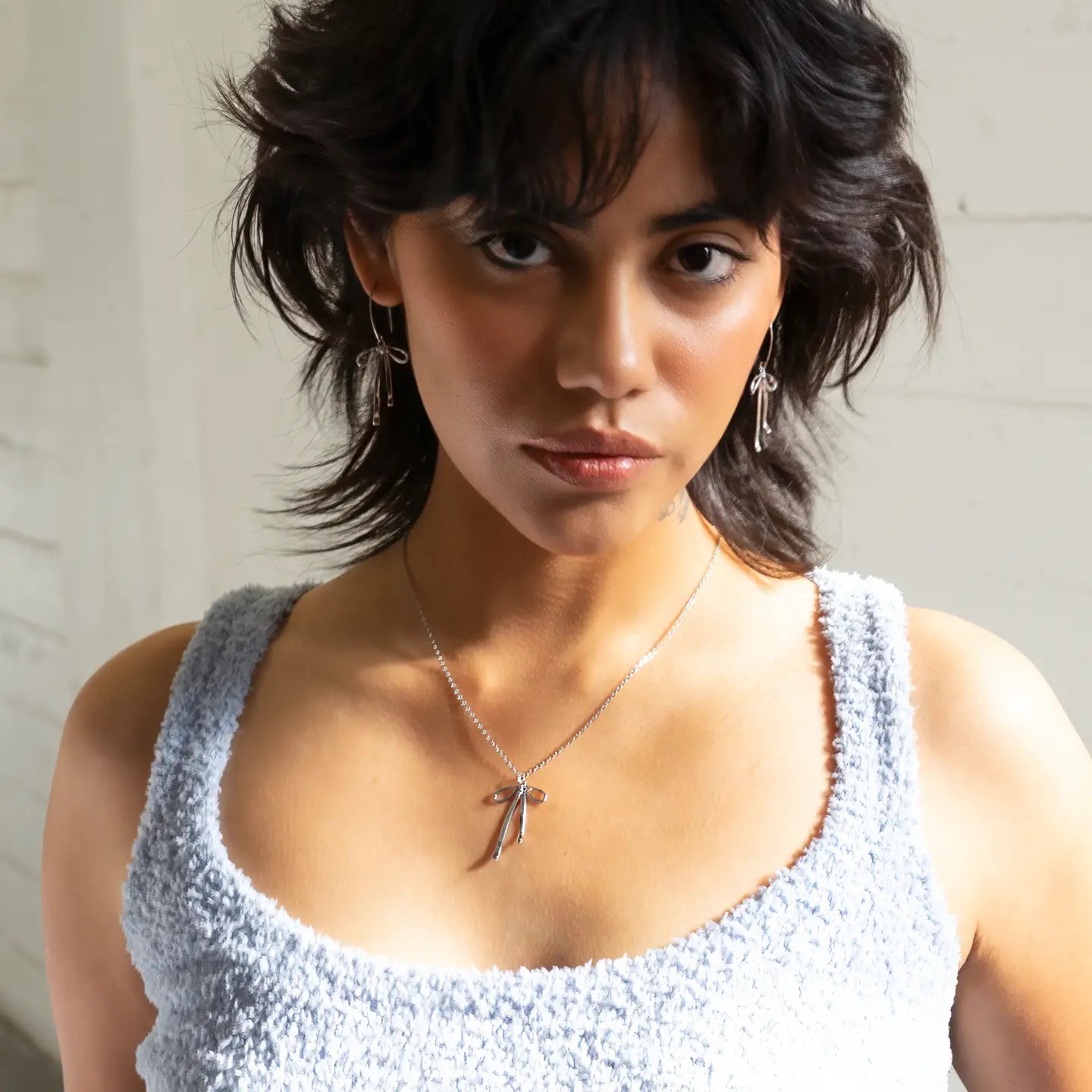 Bad to the Bow Necklace - Silver Plated
