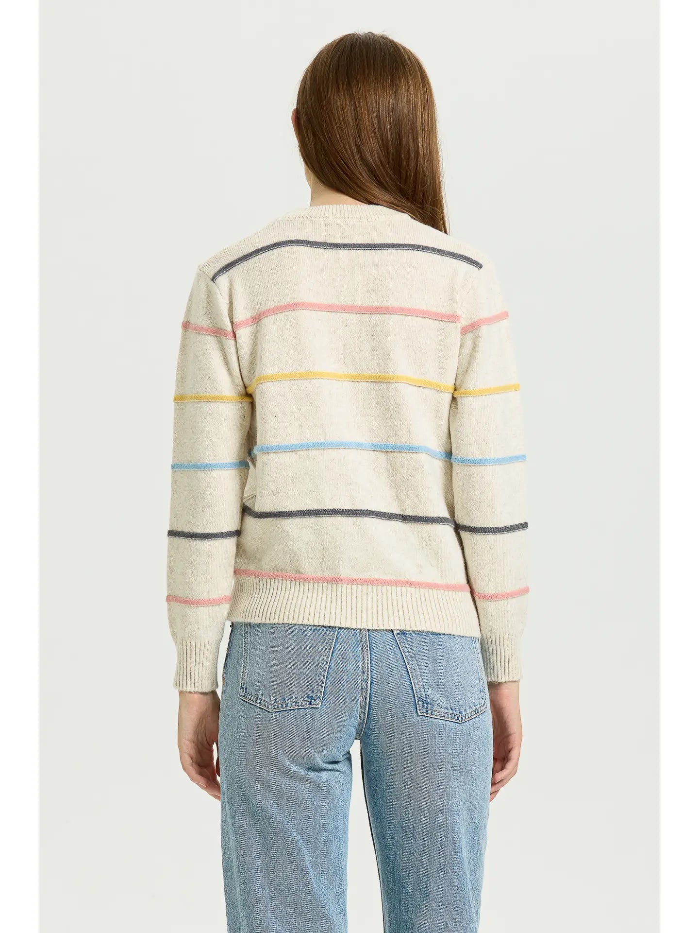 Pastel Striped Crewneck Sweater