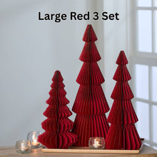 Load image into Gallery viewer, Honeycomb trees, vintage folding paper, Christmas, Winter