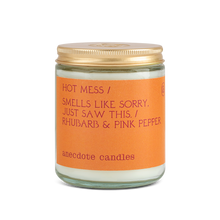 Load image into Gallery viewer, Hot Mess (Rhubarb & Pink Pepper) Glass Jar Candle