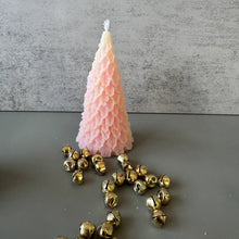Load image into Gallery viewer, Frosty Retro Style Holiday Tree Candle - Pale Pink