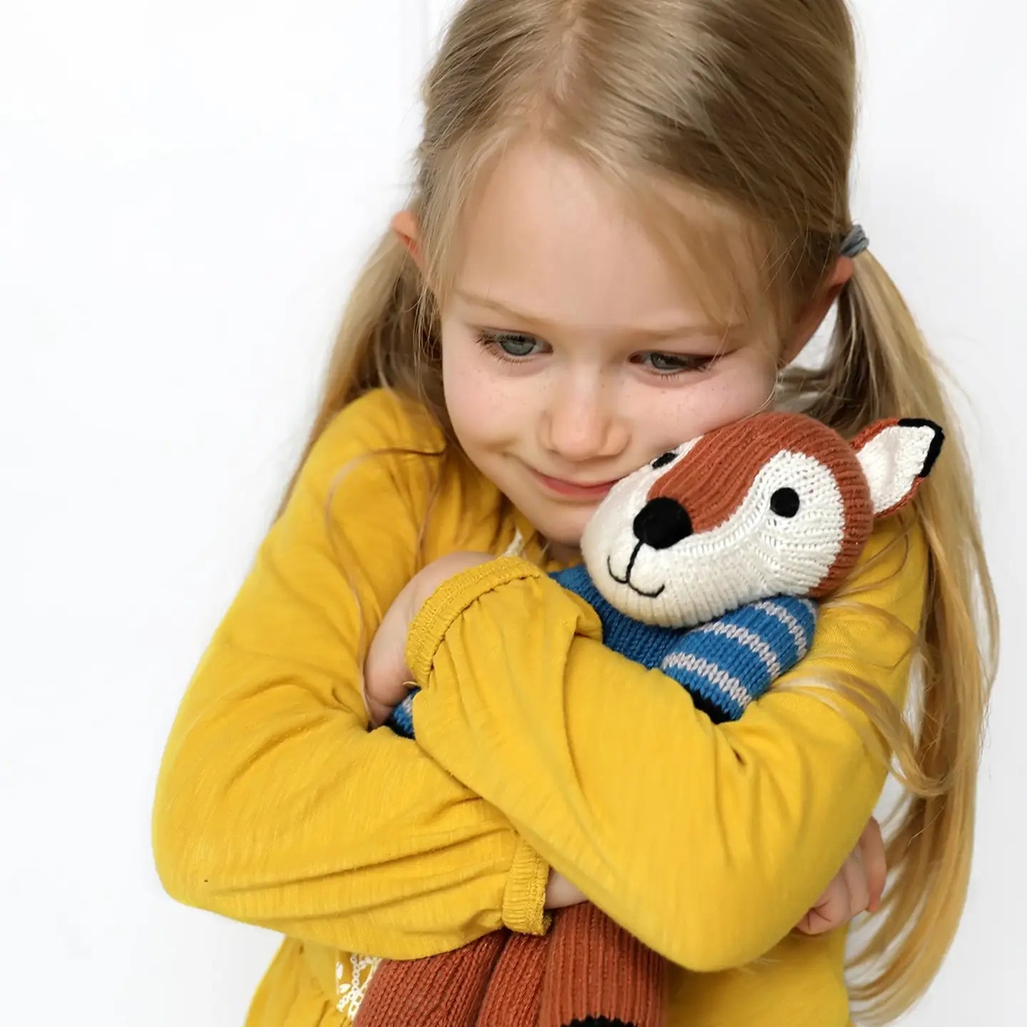 Handmade Knit Fox - Blue Sweater
