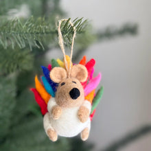 Load image into Gallery viewer, Rainbow Hedgehog Ornament