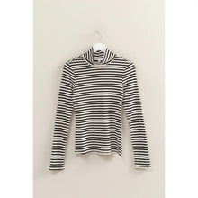 Load image into Gallery viewer, Striped Turtleneck Knit Top - Black/White