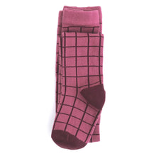 Load image into Gallery viewer, Mulberry Grid Knit Tights