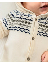 Load image into Gallery viewer, Fair Isle Jacquard Sweater Knit Baby Hooded Jumpsuit