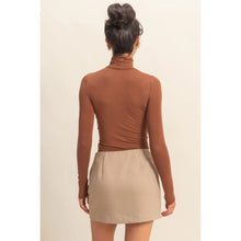 Load image into Gallery viewer, Turtleneck Long Sleeve Fitted Top - Chestnut