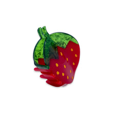 Load image into Gallery viewer, Midi Red Strawberry Hair Claw Clip