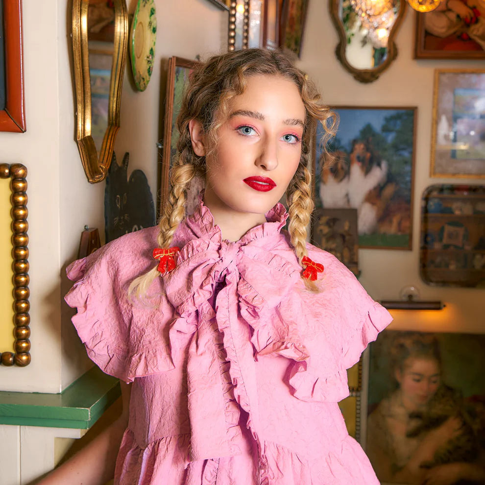 Red Ribbon Hair Clip