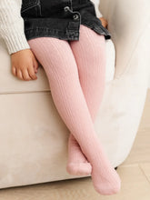 Load image into Gallery viewer, Cable Knit Tights - Blush