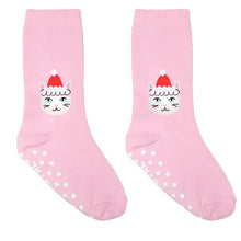 Load image into Gallery viewer, 3D Packaged Crew Socks - Santa Kitty