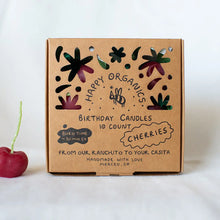 Load image into Gallery viewer, Beeswax Cherry Birthday Candles - 5 count
