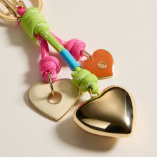 Load image into Gallery viewer, Enamel Heart Charm Keychain with Neon Rope