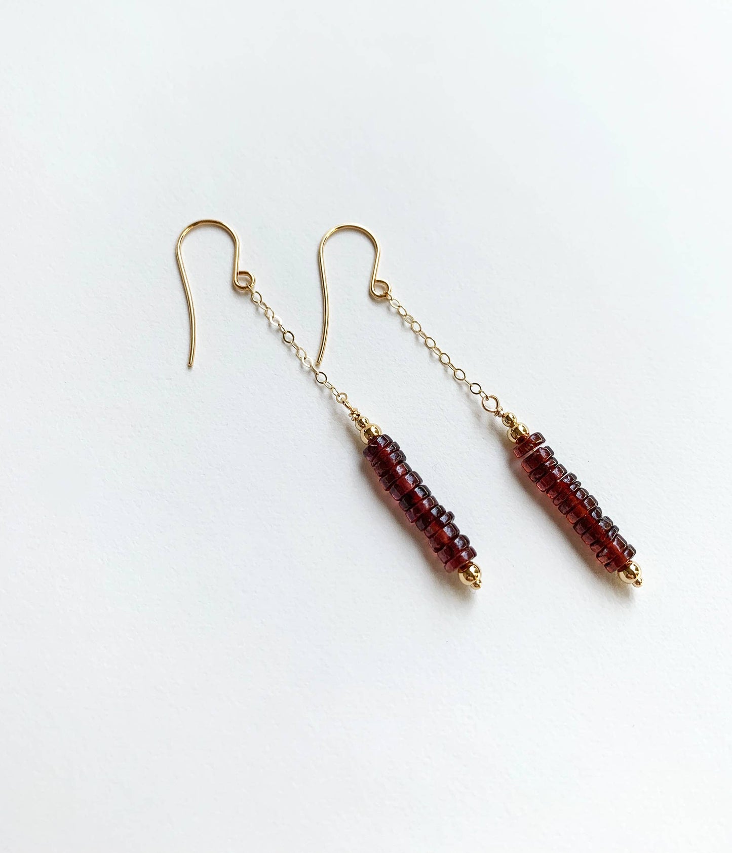 Garnet Wheel Dangle Earrings | Garnet Earrings