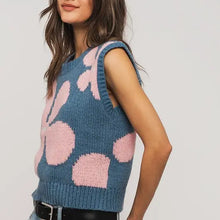 Load image into Gallery viewer, Floral Sweater Vest - Blue