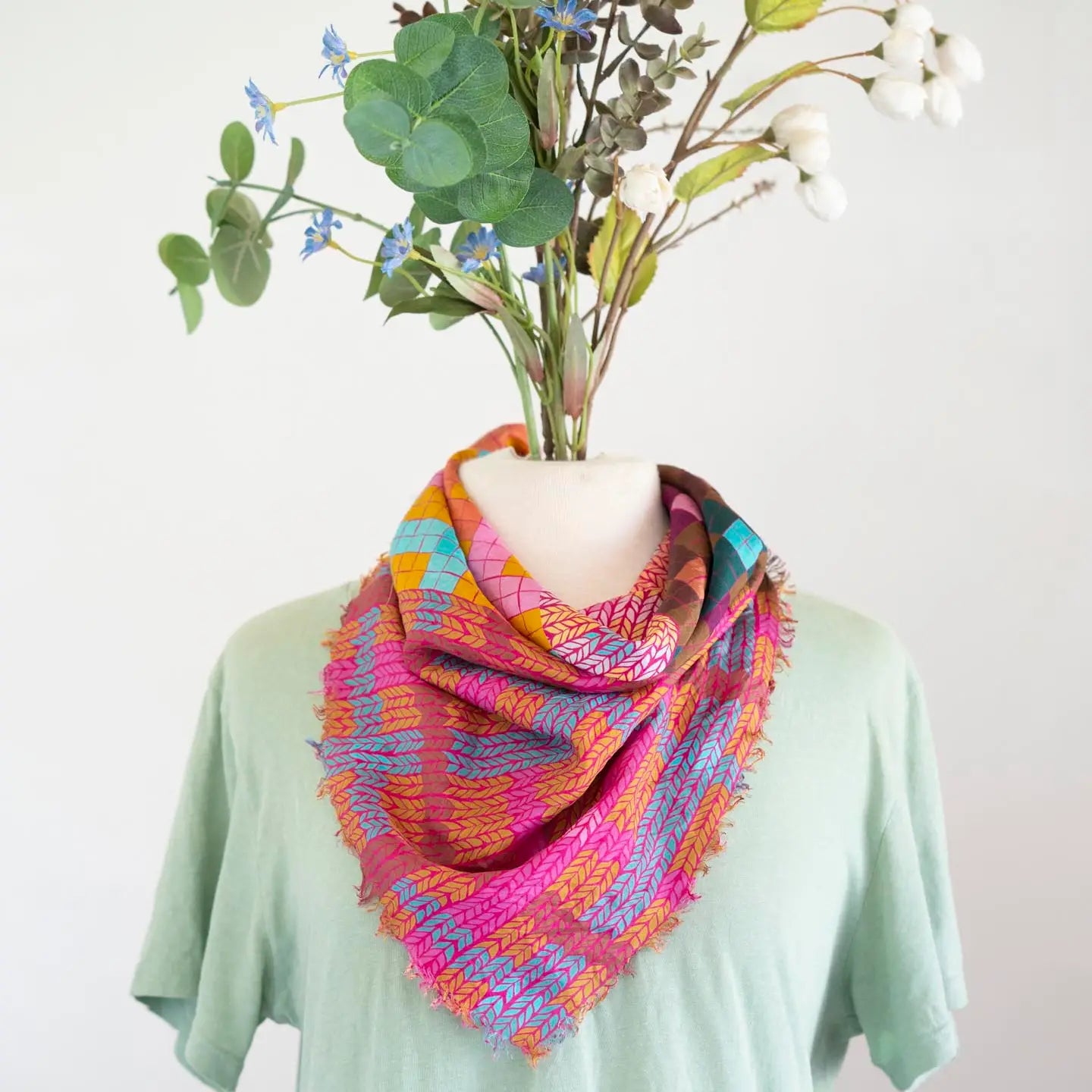 Summer in the Desert Knit & Weave - Pure Silk Bandana Scarf