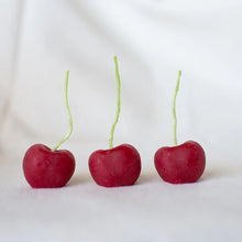 Load image into Gallery viewer, Beeswax Cherry Birthday Candles - 5 count