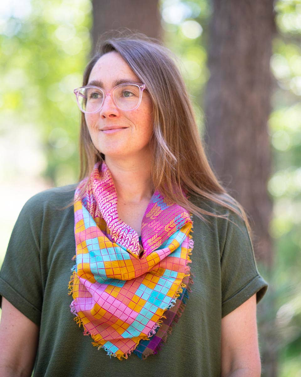 Summer in the Desert Knit & Weave - Pure Silk Bandana Scarf