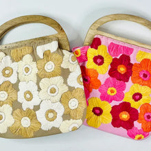 Load image into Gallery viewer, Embroidered Flower Clutch (two colors)