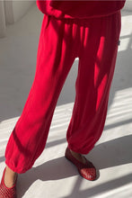 Load image into Gallery viewer, Pointelle Balloon Pants - Red Apple