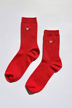 Load image into Gallery viewer, Embroidered Her Socks - Mercerized Combed Cotton Rib