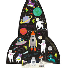 Load image into Gallery viewer, 80 Piece "Rocket" Shaped Jigsaw with Shaped Box - Space