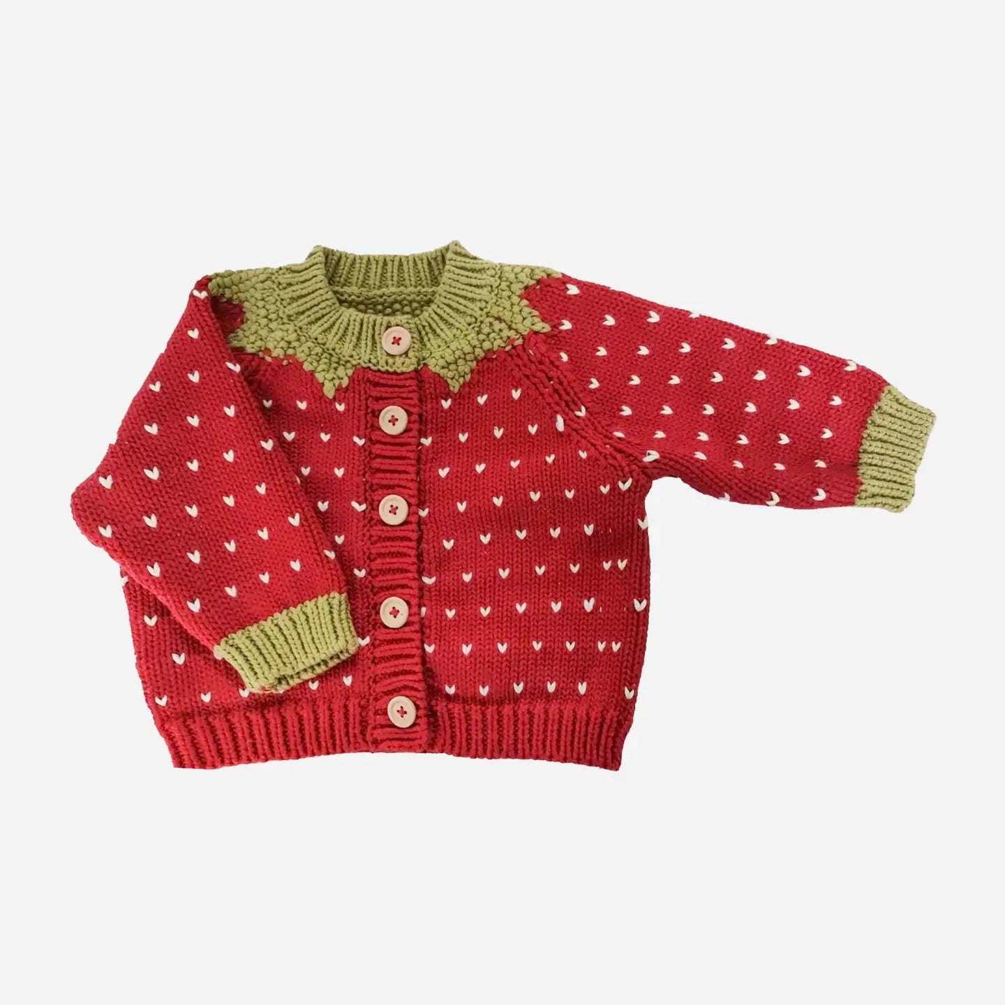 Cotton Strawberry Cardigan