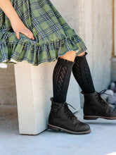 Load image into Gallery viewer, Fancy Lace Top Knee High Socks - Black