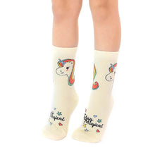 Load image into Gallery viewer, 3D Packaged Crew Socks - Unicorns - "Stay Magical"