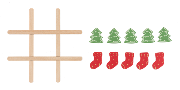 Holiday Wooden Tic Tac Toe Game