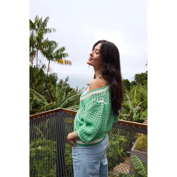 Striped Cardigan - Green