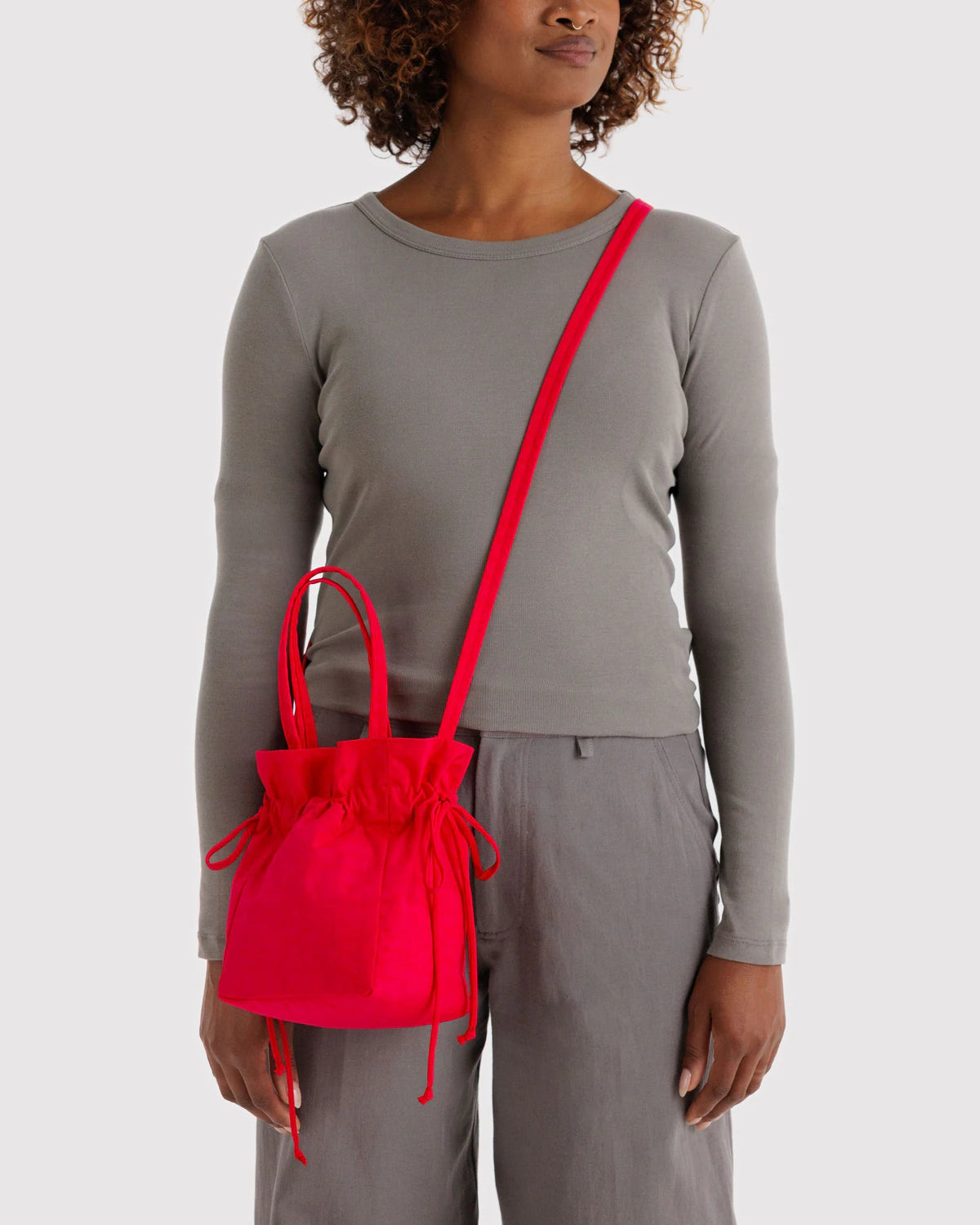 Nylon Drawstring Bag - Red