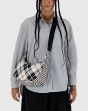 Load image into Gallery viewer, Medium Nylon Baggu Crescent Bag - Mixed Plaid