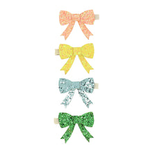 Load image into Gallery viewer, Glitter Bow Hair Clips