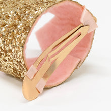 Load image into Gallery viewer, Mini Gold Glitter Crown Hair Clip